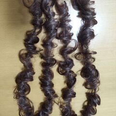 中古　付け毛　カラーブラウン　ポイントカラーヘアー　カーリーの画像
