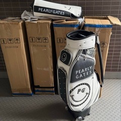【受付終了】限定地域お届け無料🚚 PEARLY GATES ⛳️ パーリーゲイツ❤️ ゴルフバッグ・キャディバッグ ラインストーン付 46インチ ✨新品未使用✨の画像
