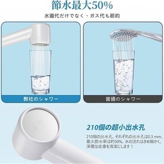 新品 シャワーヘッド 塩素除去と増圧 シャワーヘッド 高水圧 超強力 節水 低水圧用の画像