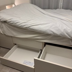 収納付きベットフレーム　ニトリ　セミダブル
　の画像