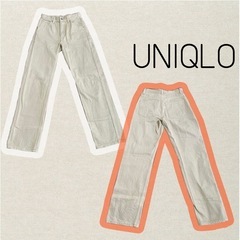 UNIQLO ライトグリーン ストレートデニムの画像