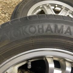 195/65R15 東北6県無料配送対応‼️爆安‼️最終値下げ‼️③超超超バリ溝❗ 国産タイヤ ヨコハマ製❗アルミ付き 国産 タイヤ !!　ジムニー　KEELER ウェッズ クロの画像