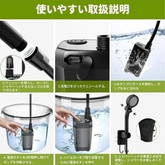 アウトドアや海水浴に！ポータブルシャワー　直射ヘッド　詰め替え袋付き　の画像