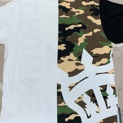 中古 ロデオクラウンズ迷彩柄 半袖Tシャツの画像
