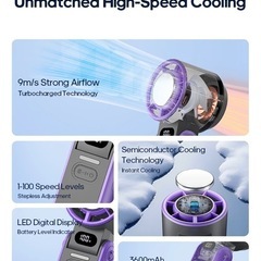 新品 黒色　KINSCOTER 1個 充電式 3600mAh ポータブル 小型ハンディファン の画像