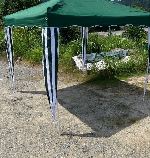 緑色ストライプ タープ テント