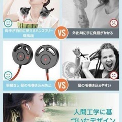 ホワイトです　首掛け扇風機 羽根なし ネックファン ハンディファン 卓上 2000mAhの画像
