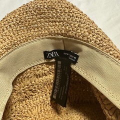 ZARA 帽子　麦わら　麦わら帽子　フリーサイズの画像