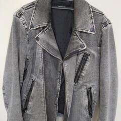 DIESEL Mサイズ グレー ダブルライダースジャケット 