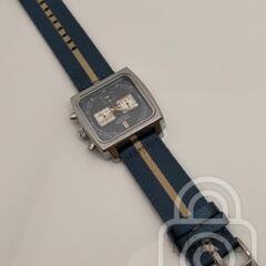 【モチーフモデルの持つレーシーな雰囲気を余す事なく体現/新品】クロノグラフ 24時間計 日付 ブルーグレー文字盤/レーシーネイビーバンドの画像