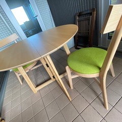 ダイニングテーブルセット（折り畳み可能）