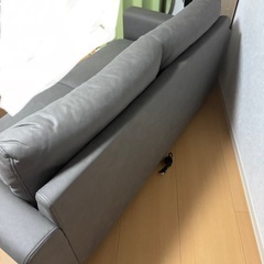 極美品　定価9万円　市場株式会社　カーキ　2人かけ　ソファ　椅子　2.5Pの画像