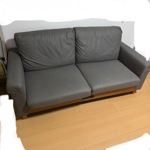 極美品　定価9万円　市場株式会社　カーキ　2人かけ　ソファ　椅子　2.5P