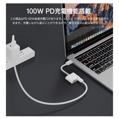 USB Type-C HDMI変換アダプタ 2in1 Type-C HDMIの画像