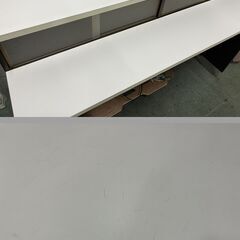 ニッセン キッチンカウンターテーブル バタフライテーブル レンジ台 炊飯台 食器棚 収納棚 幅151cm×奥行48cm×高さ93cm の画像