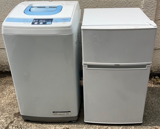 配達設置無料 特価 ハイアール 冷凍冷蔵庫 85L 日立洗濯機 5kg 風乾燥機能付 セット