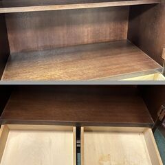 木製 キャビネット 飾り棚 本棚 収納棚 アンティーク調 レトロ 幅85cm×奥行44cm×高さ80cmの画像