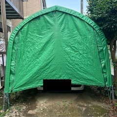 パイプ車庫 テントガレージ 車庫テント カーポート タープテント 物置 簡易車庫の画像