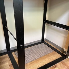 【特注DJテーブル】アイアンフレーム × 天然木天板のテレビボード／収納台（横182cm）の画像