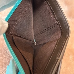 未使用ソメスサドルレザー二つ折り財布牛革コンパクトウォレット小銭入れ有折りたたみ財布箱レディースメンズユニセックス日本製焦茶色青色の画像