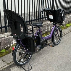＜整備済＞ヤマハPAS・KISS 3人子供乗せ・20インチ電動アシスト自転車・パープル・子供乗せ自転車の画像