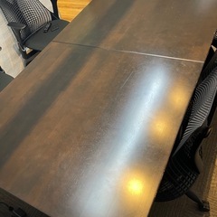 【KANADEMONO／カナデモノ】THE TABLE / ラバーウッドB × Black Steel（W185×D100）モダンで重厚感のある大型テーブルの画像