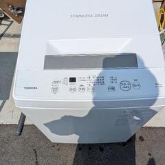 福岡市内なら配送可能！TOSHIBA 東芝 洗濯機 全自動電気洗濯機 AW45M9 4.5kg 2021年製 ピュアホワイト 簡易乾燥機能付の画像