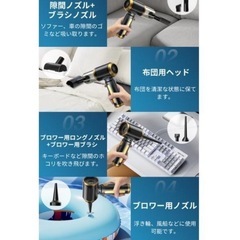 【新品未使用】① ハンディクリーナー 多機能車用掃除機 ハンディ掃除機 小型掃除機 コードレス パワフル 強力吸引 吹き飛ぶ/吸い込む/空気入れ/空気抜きの画像