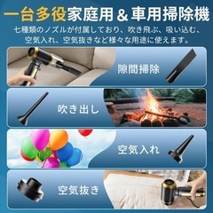 【新品未使用】① ハンディクリーナー 多機能車用掃除機 ハンディ掃除機 小型掃除機 コードレス パワフル 強力吸引 吹き飛ぶ/吸い込む/空気入れ/空気抜きの画像