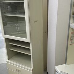 ★リユースのサカイ千葉中央店★期間限定割引有  食器棚 ホワイト H180×D33×W43 クリーニング済み TC3808の画像