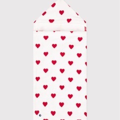 新品未使用　プチバトー PETIT BATEAU ハートプリントパイルケープ　おくるみの画像