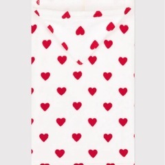 新品未使用　プチバトー PETIT BATEAU ハートプリントパイルケープ　おくるみの画像