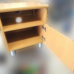 未使用品◆白井産業 テレビ台 NRG-5045D 木目調 扉付き◆幅438mm×奥行402mm×高さ495mm【札幌市内は配送可】の画像