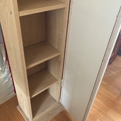 ミラー付き木製収納棚　CD DVD収納ラックの画像
