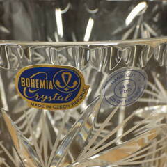 ボヘミア クリスタルガラス 花瓶 フラワーベース Bohemia 併売の画像