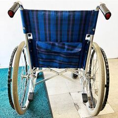 【札幌市内配送可】カワムラ 車椅子 KA102-40 アルミ製 自走式車椅子 折りたたみ 中古・美品の画像