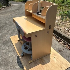 💥福岡市内配送設置対応🌈　学習デスクセット　勉強机　学習机　女の子　男の子の画像