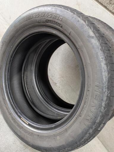 0円】タイヤ155/65R14 2本ブリヂストンネクストリーあげます