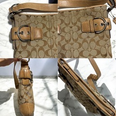 COACH コーチ 2wayショルダーバッグ シグネチャー キャンバス レザーの画像
