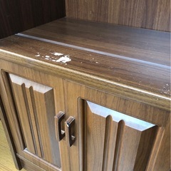 ガラス扉付き 木製　本棚 ブラウンの画像