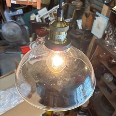 アンティーク調　ペンダントランプ　ペンダントライト　1灯　クリア　ガラスシェードの画像