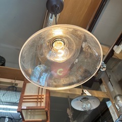 アンティーク調　ペンダントランプ　ペンダントライト　1灯　クリア　ガラスシェードの画像