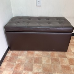 収納付きスツールブラウンの画像