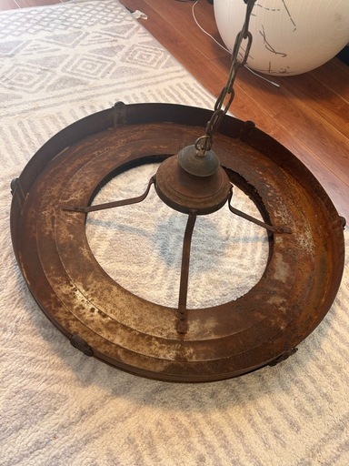 ヴィンテージ 大型 円盤アイアン照明