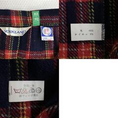 ヨークランド/YORKLAND★シロセット加工/タータンチェック柄/ラップスカート/後ろプリーツ/膝下丈【M程度/ロング赤系/red】Skirts◆cBH660の画像