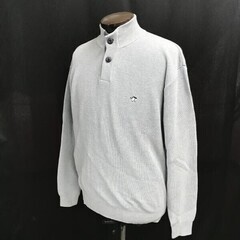 日本製★マッセルバラ/MUSSELBURGH★コットン100%/ハーフボタン/襟付きセーター【メンズM/水色/light blue】の画像