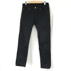 日本製★ブラックミーンズ/blackmeans★Hiroshima Denim/スリム/ストレート黒デニムパンツ【メンズW31/股下69cm】の画像