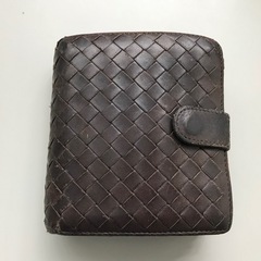 ボッテガヴェネタ  レザー 折り財布 ダークブラウン 