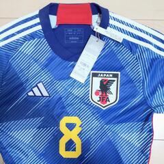 【お値下げ中！】サッカー日本代表ユニフォーム adidas 堂安律 8 サッカーウェア サムライブルー アディダスの画像