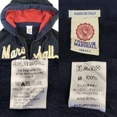 イタリア製★フランクリンマーシャル/FRANKLIN&MARSHALL★裏起毛/秋冬ダブルジップアップパーカー【メンズS/紺/navy】の画像